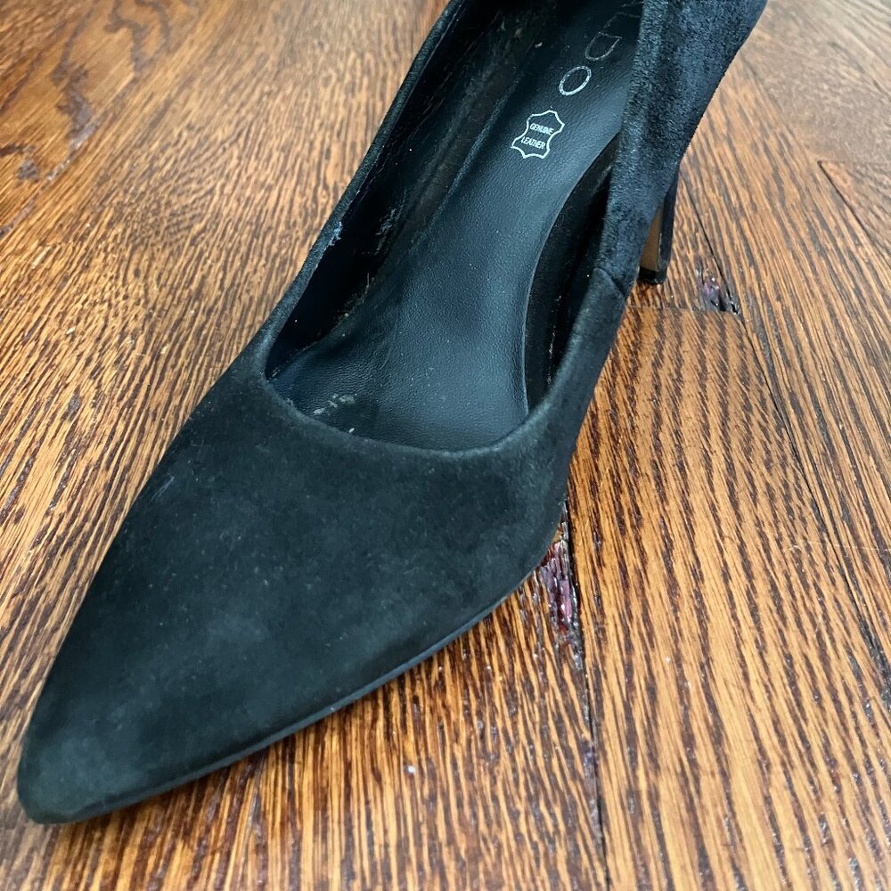 Aldo, black suede pumps, stiletto heel, Size 7.5 - Picture 9 of 10